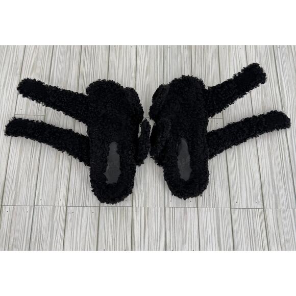 Gia Borghini Eco sandals 39 faux shearling double strap hook loop slip on flat - Picture 11 of 11